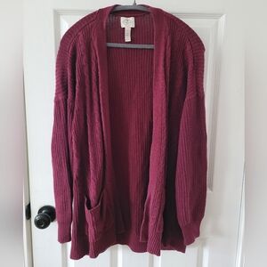 St. John's Bay Deep Red Cardigan Sweater